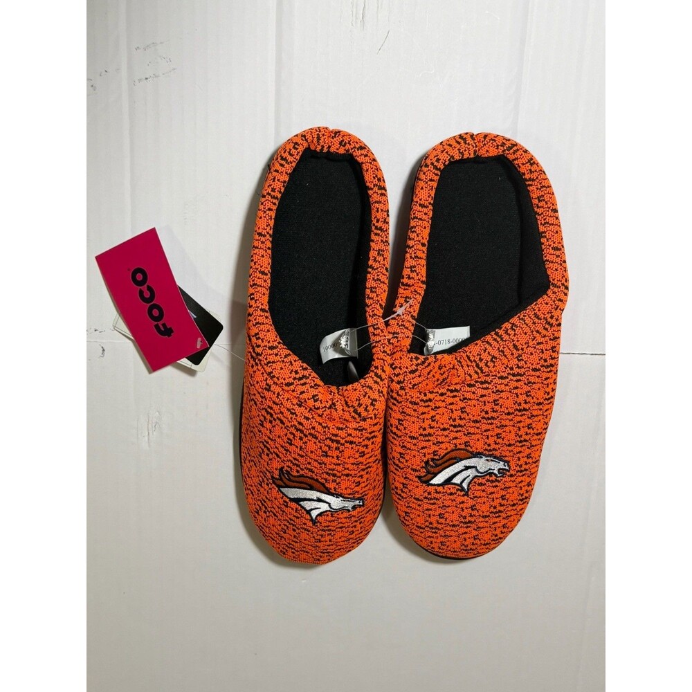 FOCO Denver Broncos Knit Slippers Orange NFL House Shoes Men’s L 11-12 NWT